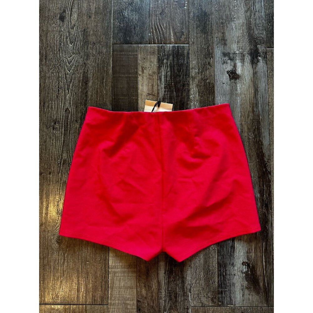 La Ligne NWT Kiki Set Micro Mini Shorts Elastic Waist in Red Size Medium - Picture 9 of 9